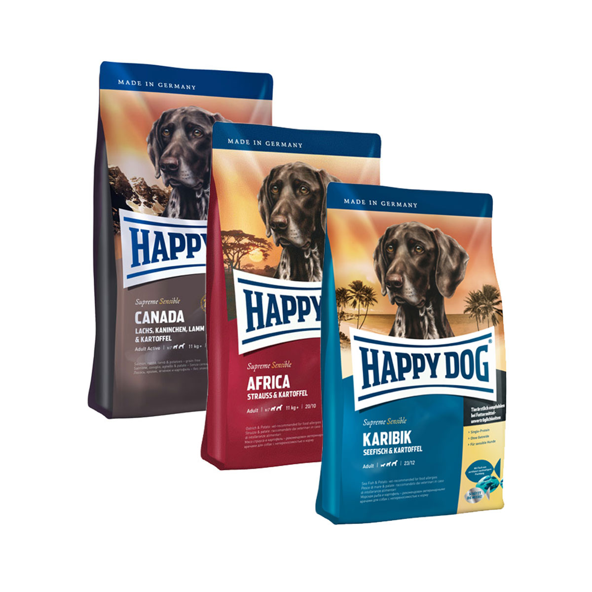 Happy Dog Mixpaket getreidefrei 3x4kg günstig kaufen bei ZooRoyal