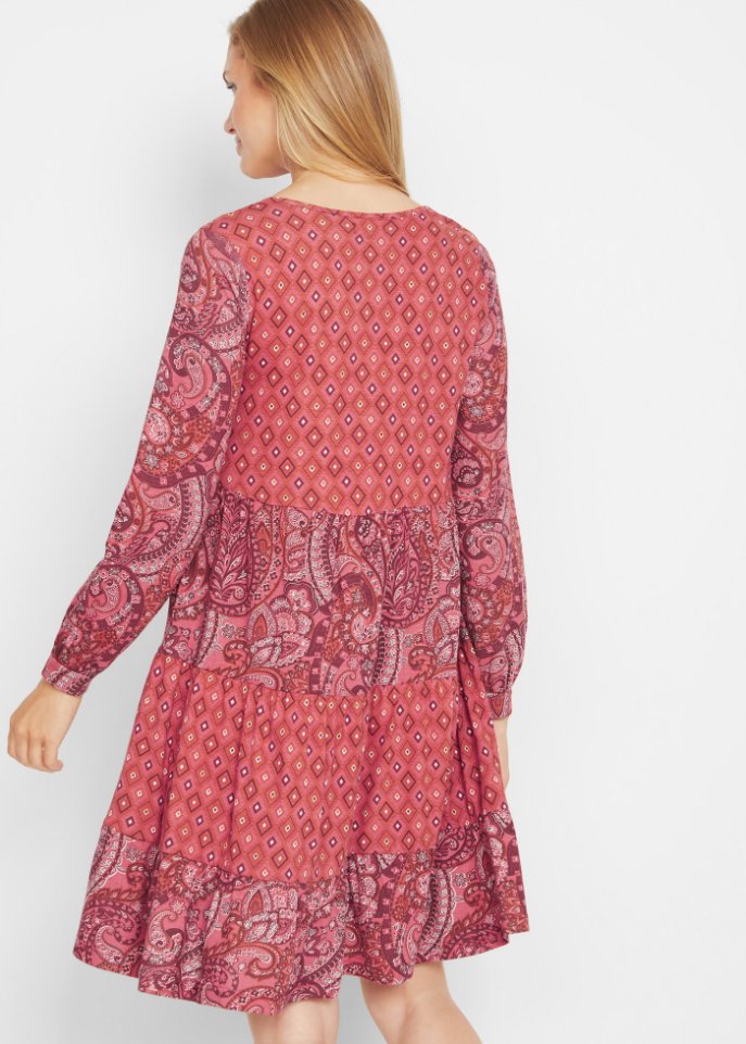 Kurzes Jerseykleid aus Baumwoll- Viskose Mischung, A-Linie