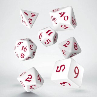 Classic RPG Runic Würfel Set weiß & rot (7)