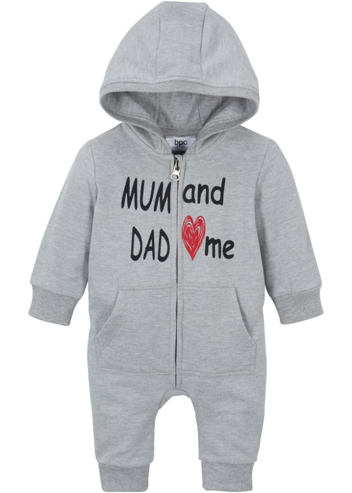 Baby Kapuzen-Sweatoverall Bio-Baumwolle