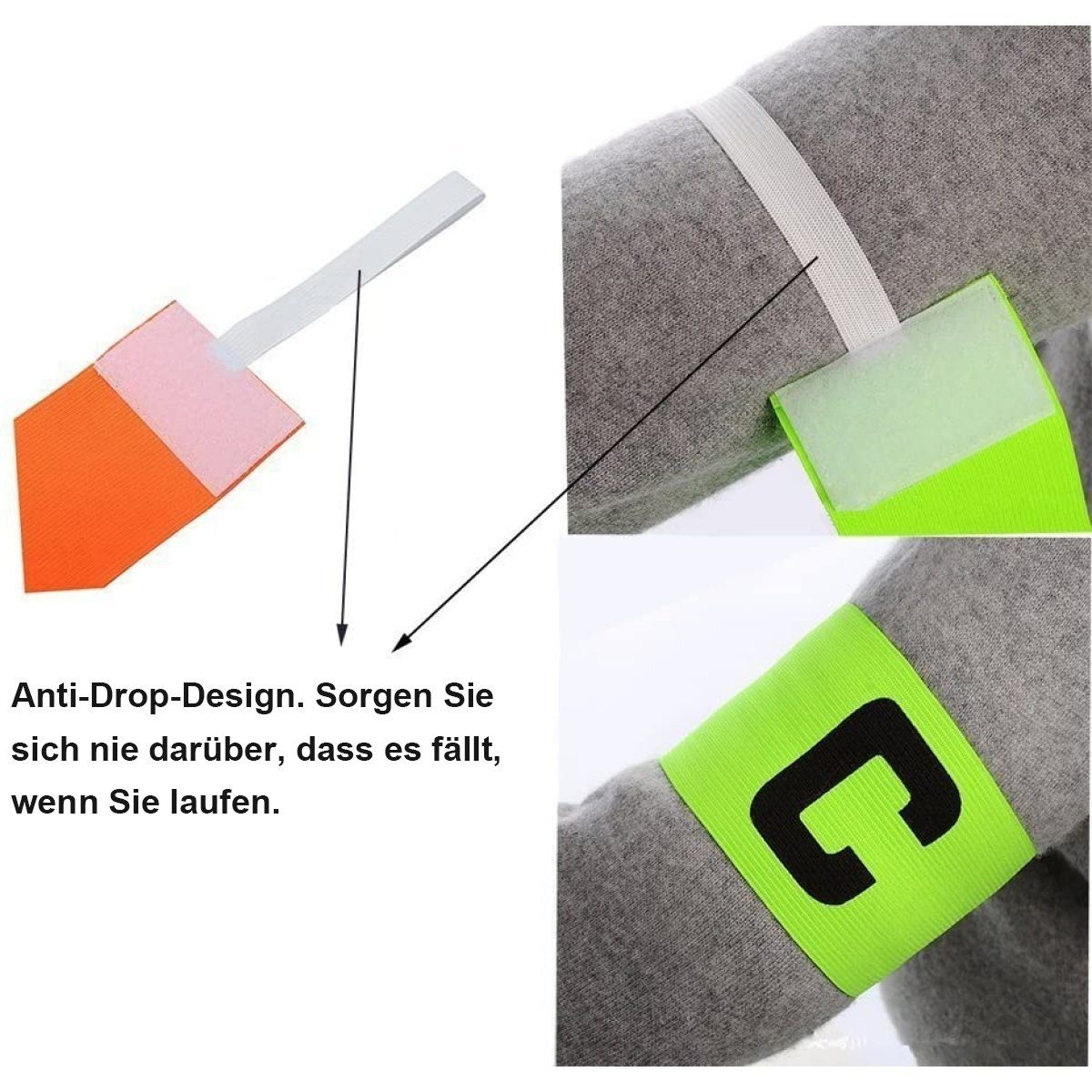 Einemgeld Kapitänsbinde Captain Armband 4 Stück Fußball Kapitänsbinde Armband, Klettverschluss