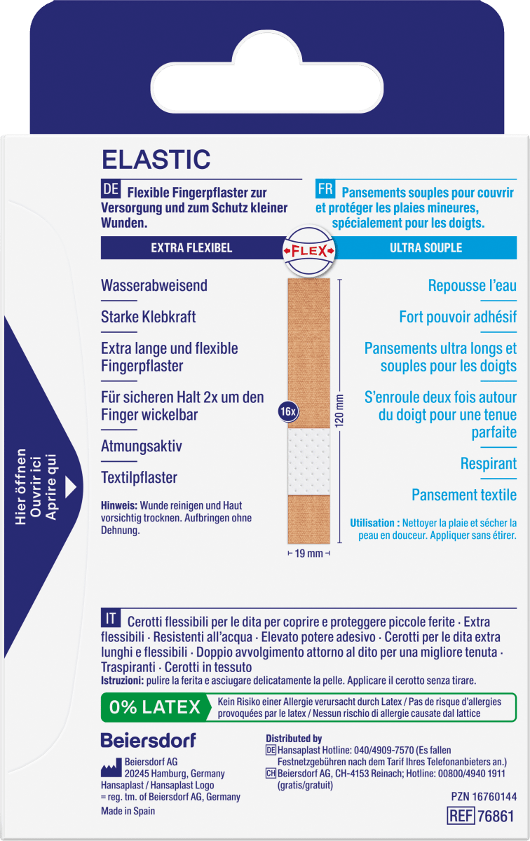 Elastic Fingerstrips, 16 St