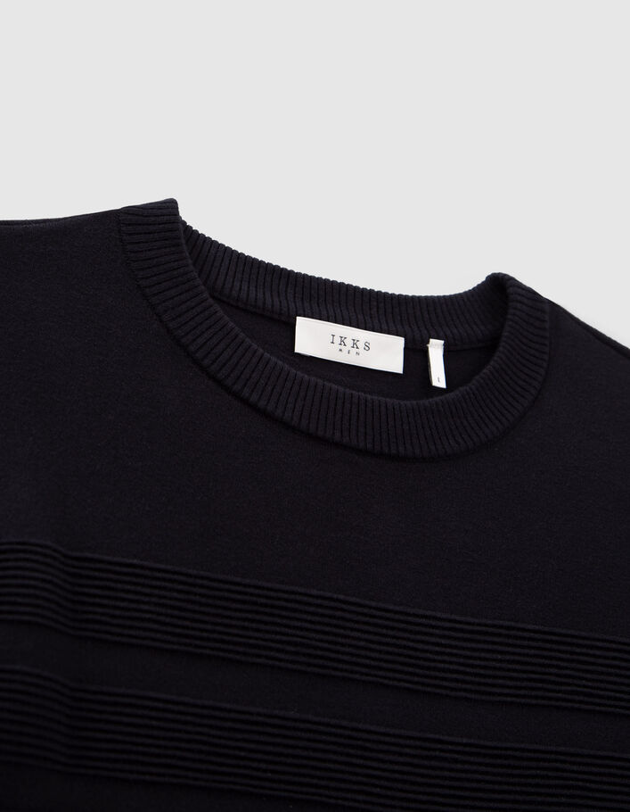 Sweat marine tricot à rayures Ottoman Homme