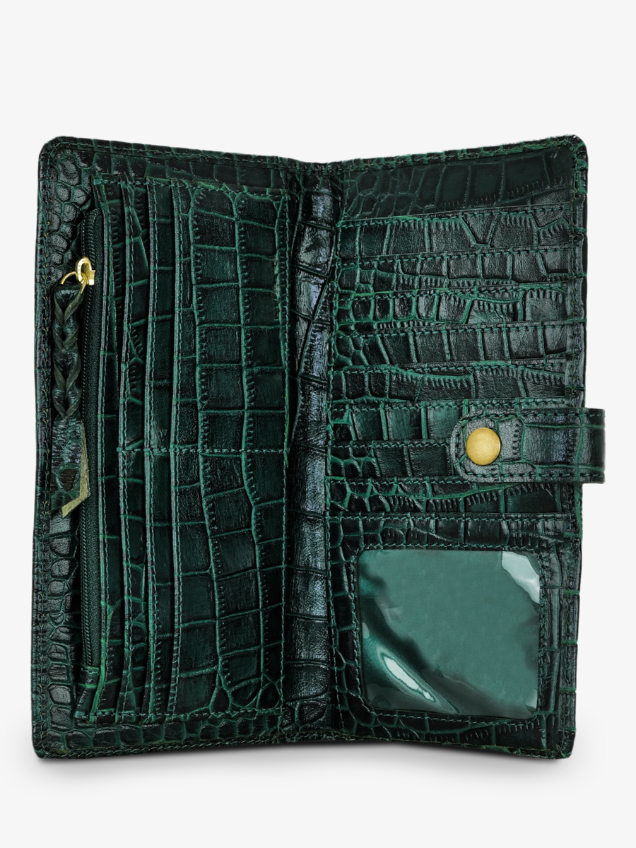 LePortefeuille Charlotte N°2 Alligator - Malachite