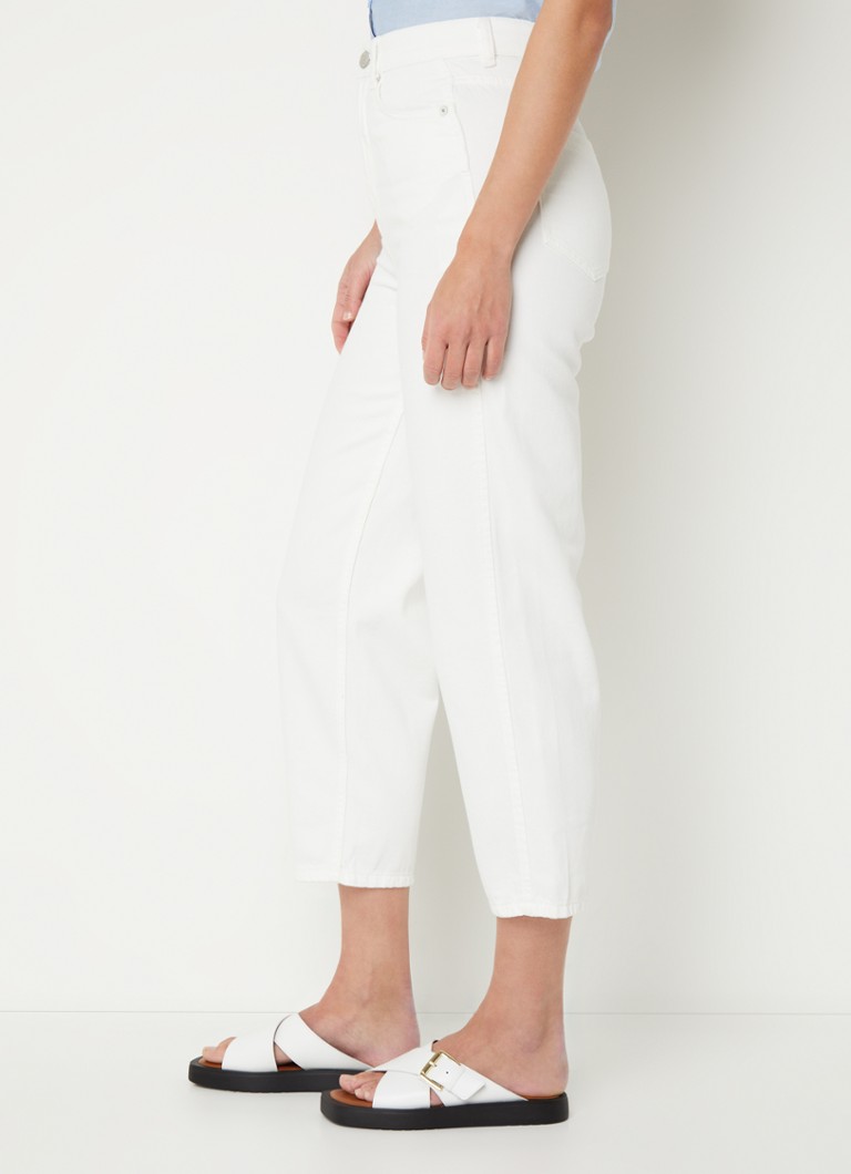 Calça jeans cropped de cintura alta e modelagem afunilada com lavagem colorida da Whistles