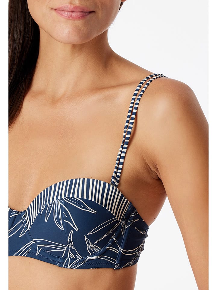 Schiesser Bikini in Dunkelblau/ Weiß günstig kaufen