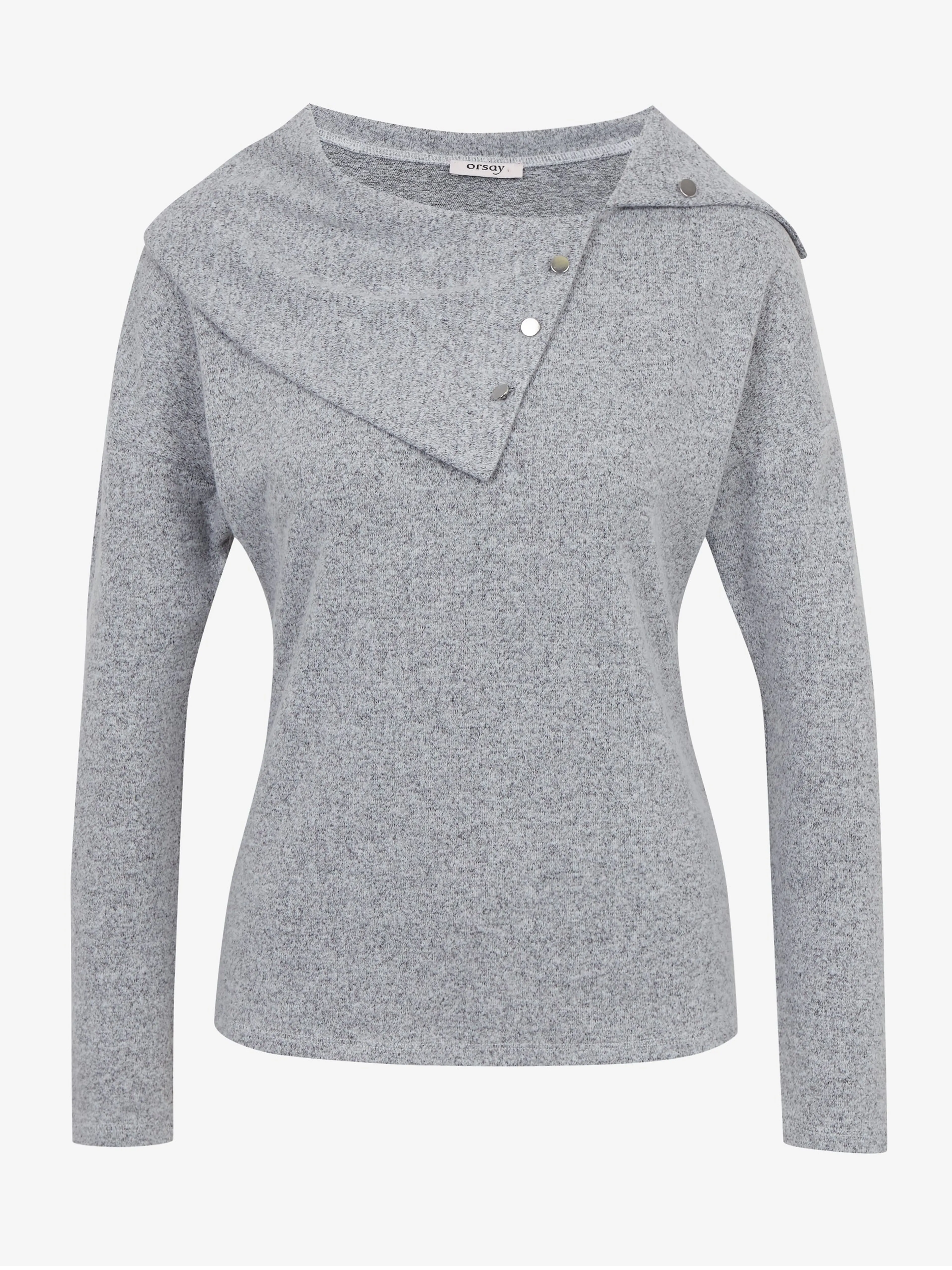 Graues Damen-T-Shirt mit dekorativen Details ORSAY
