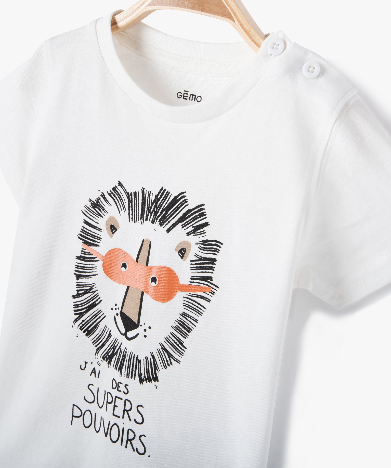 Tee-shirt bébé Garçon à manches courtes et motif ecru | GEMO