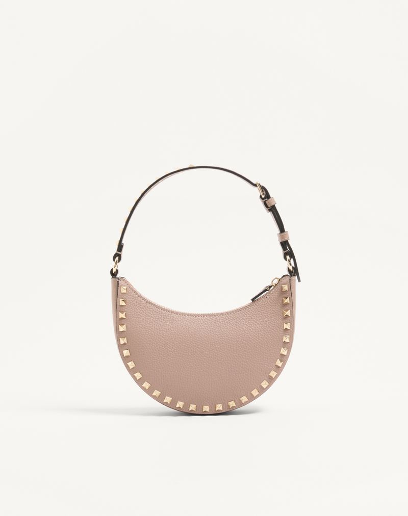 Mini Rockstud Hobo-tas van generfd kalfsleer