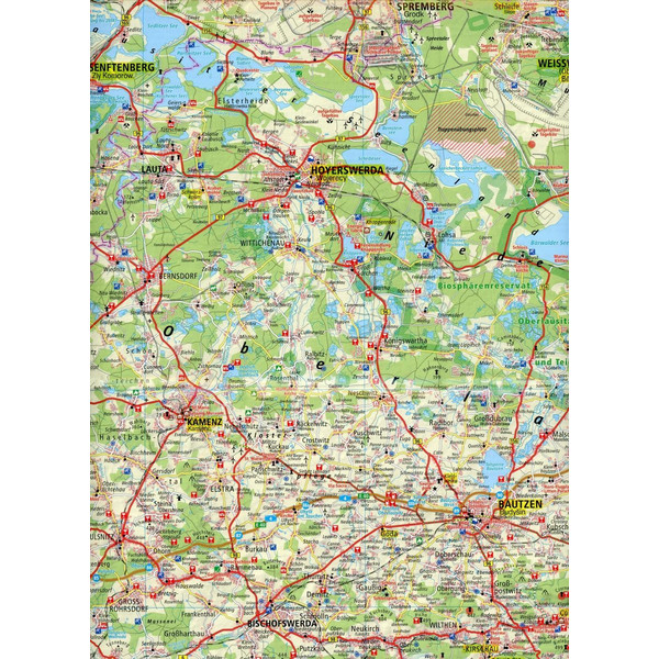 DRESDEN, OBERLAUSITZ, SÄCHSISCHE SCHWEIZ 1:180 000 - Straßenkarte