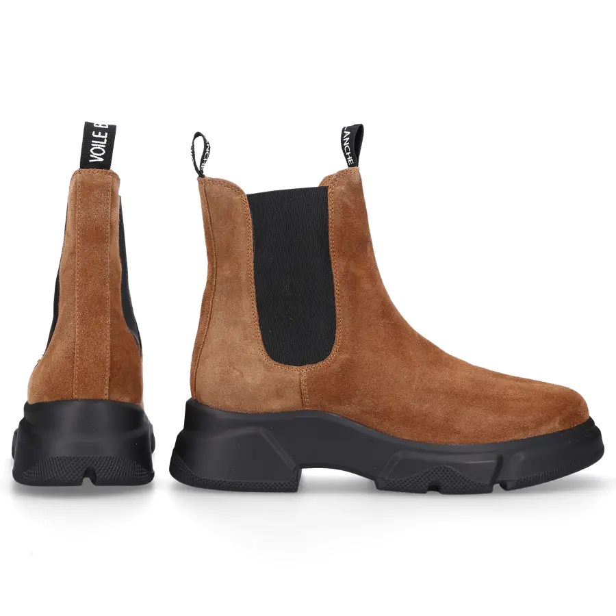 VOILE BLANCHE - Chelsea Boots TANKY BEAT Veloursleder - braun