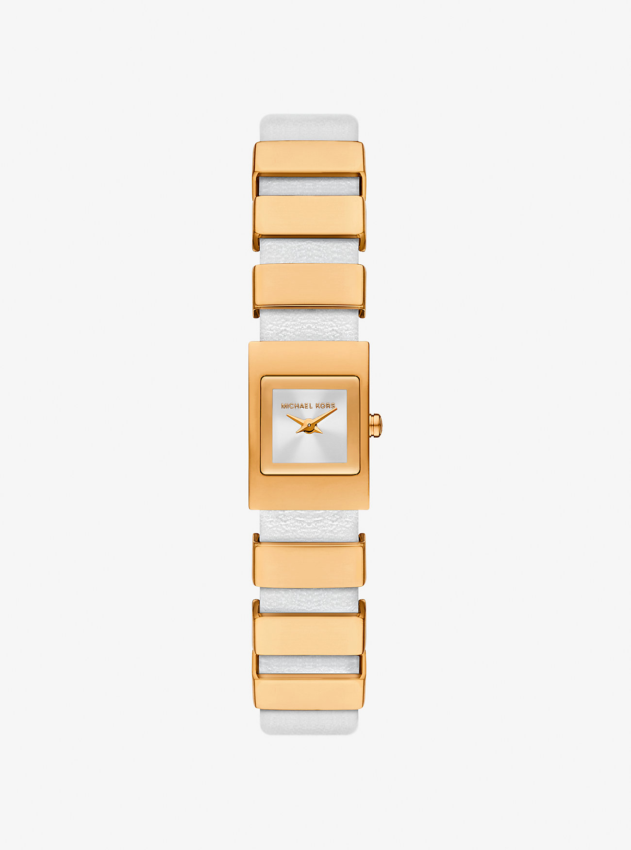Mini Darrington Gold-Tone and Leather Watch - OPTIC WHITE