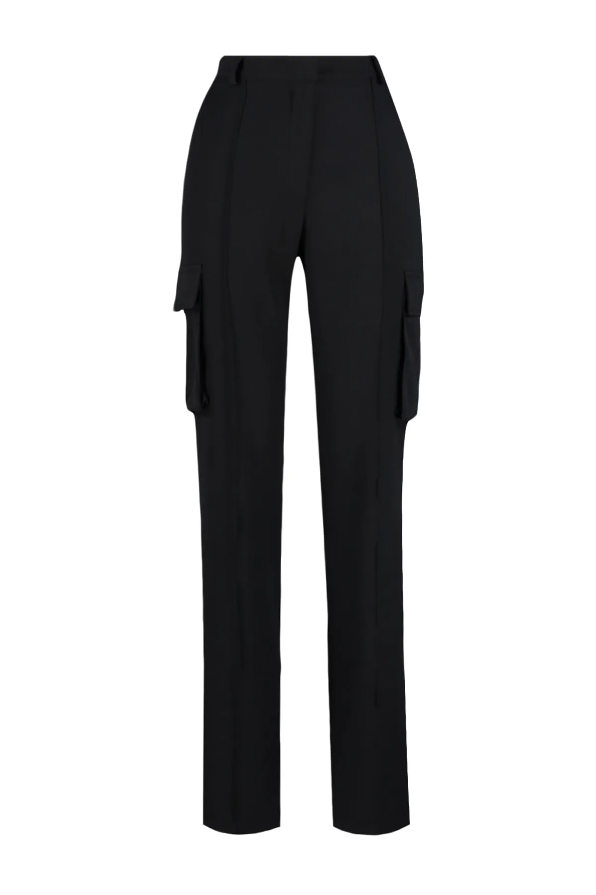 Trendyol Collection  Schwarze, gerade geschnittene, gewebte Cargo-Hose mit doppelten Taschen TWOAW22PL0343