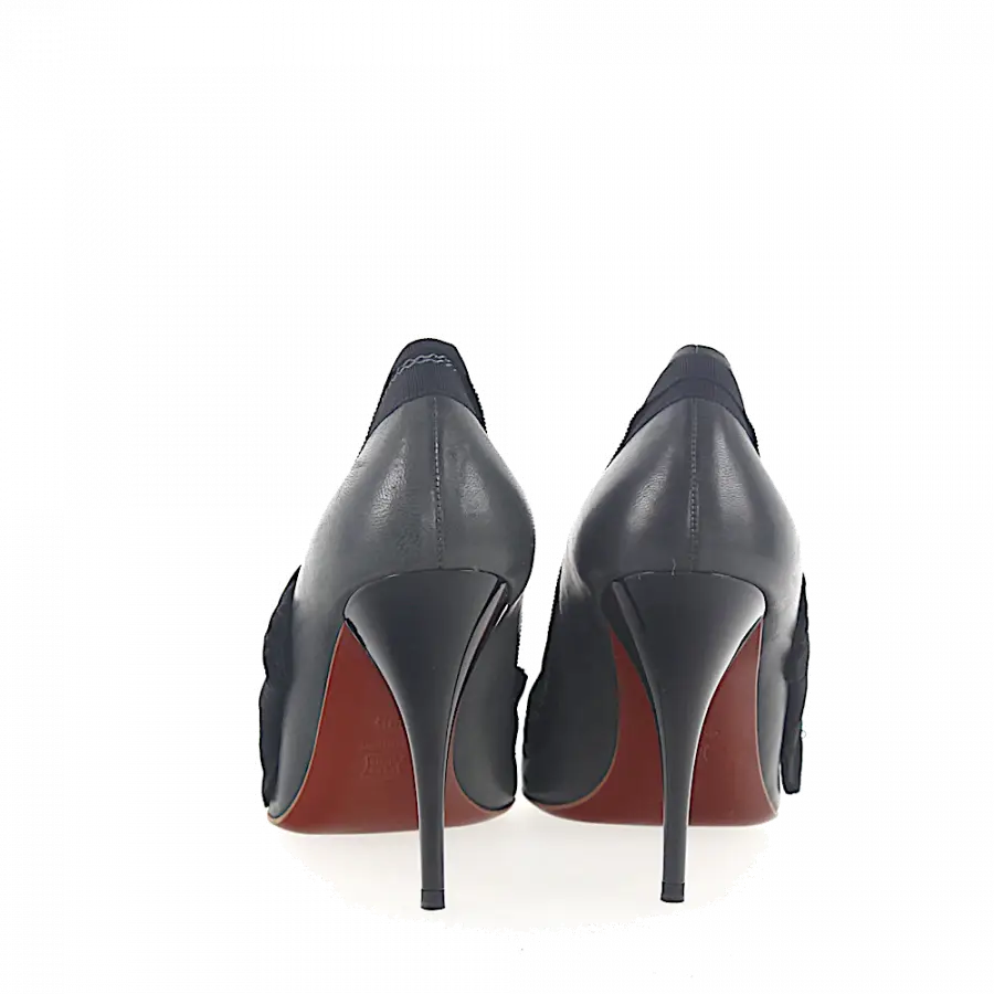 Lanvin - Pumps Glattleder Textil Schleife schwarz - schwarz
