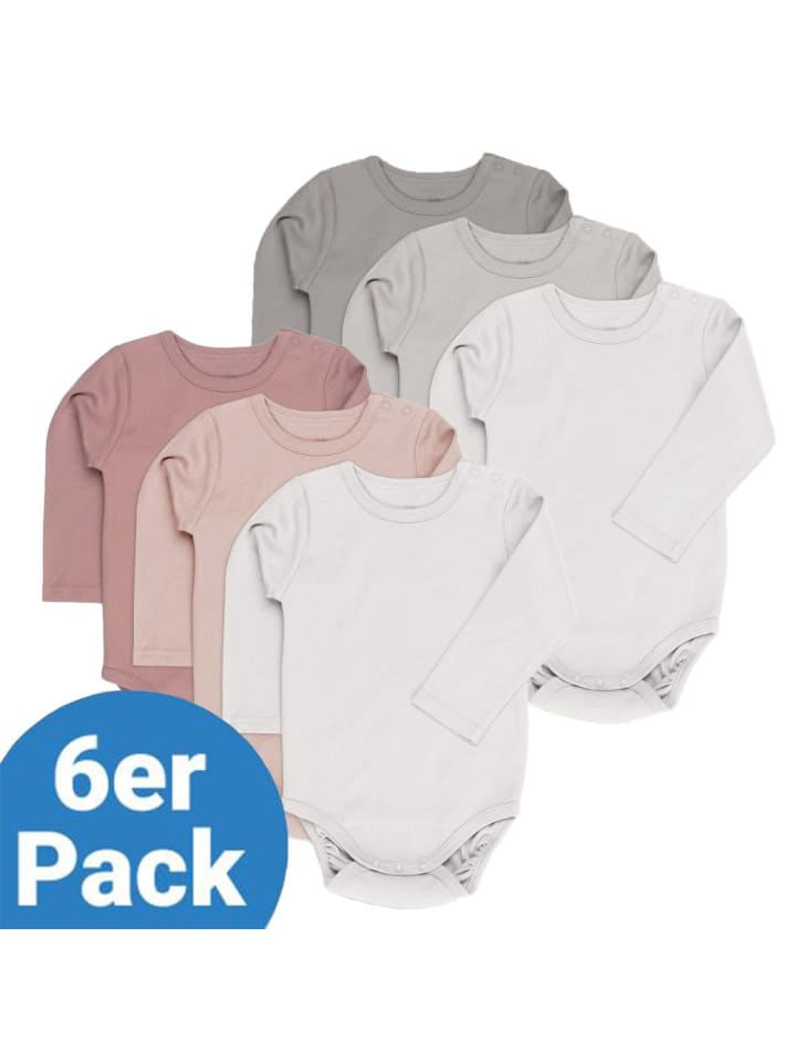 LaLoona Body Langarm 6er Pack - Beere Grau - in rosa,grau günstig kaufen
