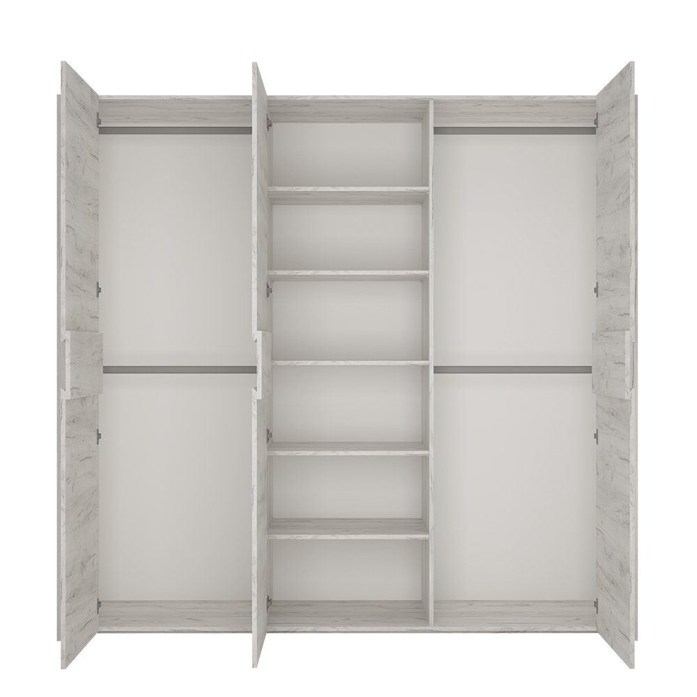 Lomadox Schlafzimmer-Set AMANTEA-129, (Spar-Set, 8-St), mit Bett 140x200cm, Craft Eiche weiß
