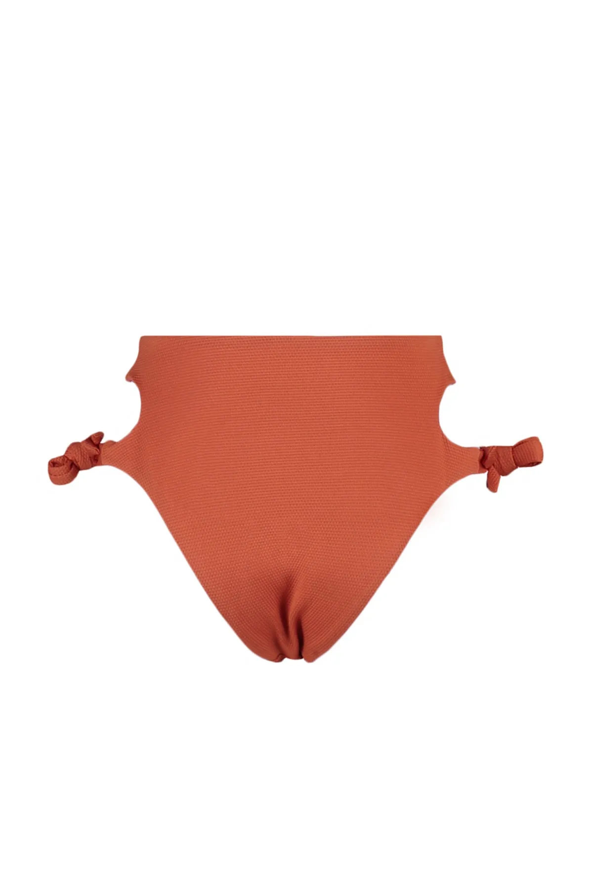 Trendyol Collection  Zimtfarbene, strukturierte Bikinihose mit hohem Bund und normalem Beinverlauf TBESS23BA00065
