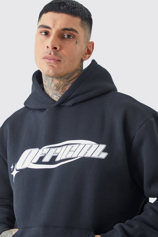 Tall kastiger Oversize Hoodie mit Official Star Print