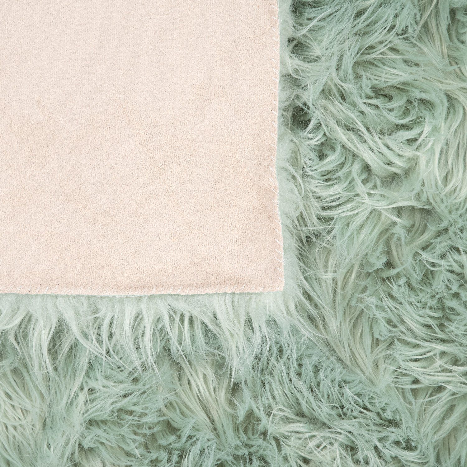 Fellteppich Wohnzimmer Hochflor Teppich Kunst-Fell Design, TT Home, rund, Höhe: 64 mm