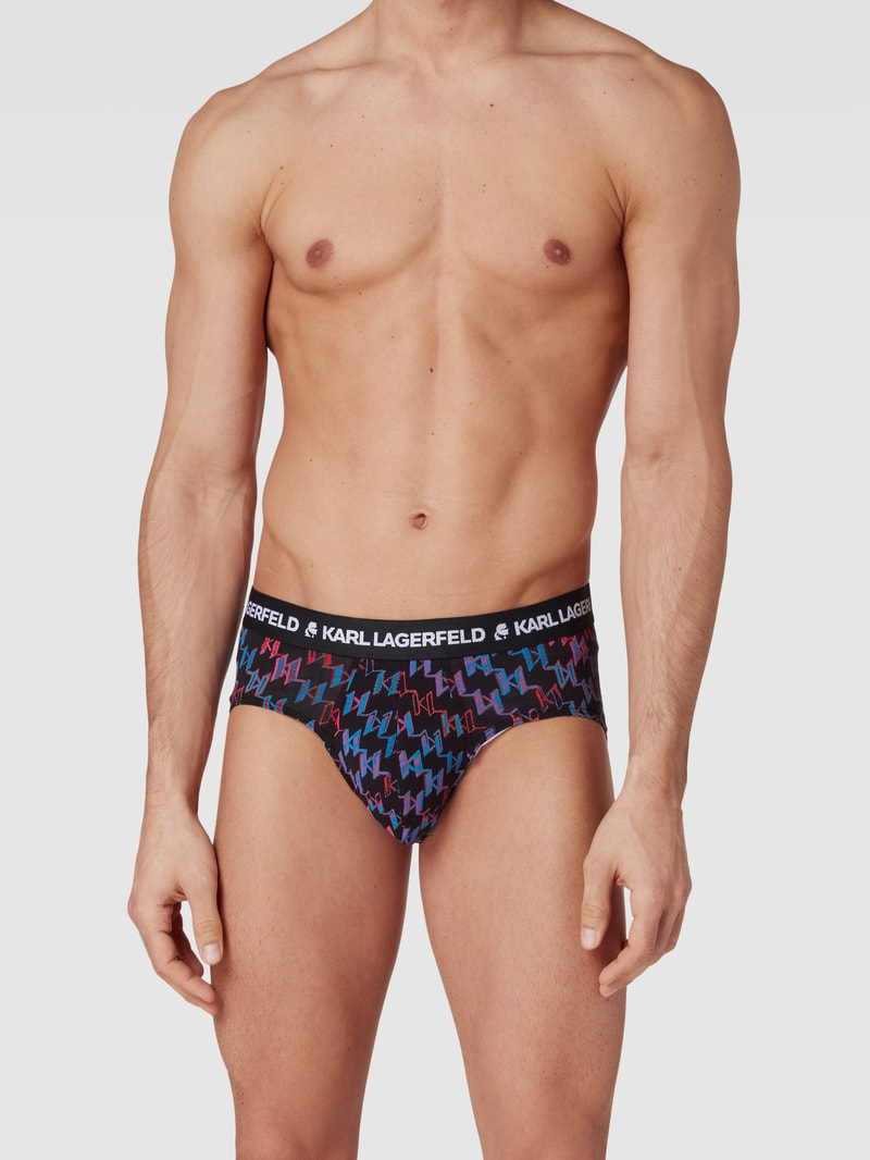 Slip mit Allover-Muster Modell 'MONOGRAM' in royalblau
