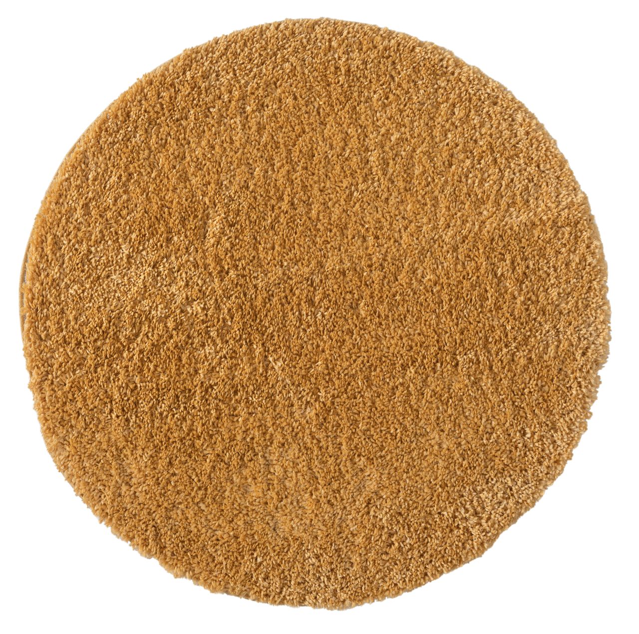 MyFlair Teppich Elodie, 120cm x 120cm, Farbe Goldfarben, rund, Florhöhe 37mm