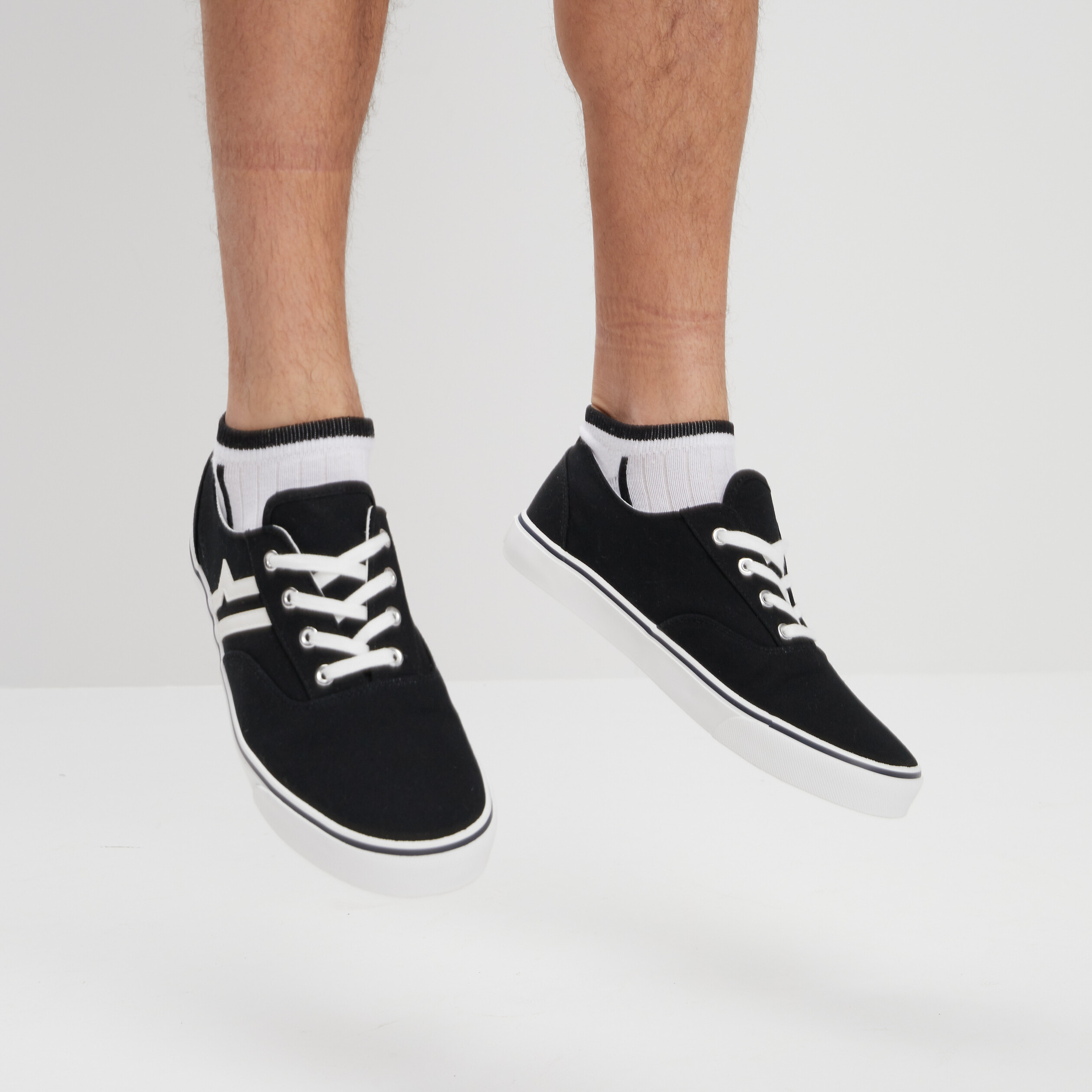 Tennis en toile à lacets Creeks noir homme | La Halle