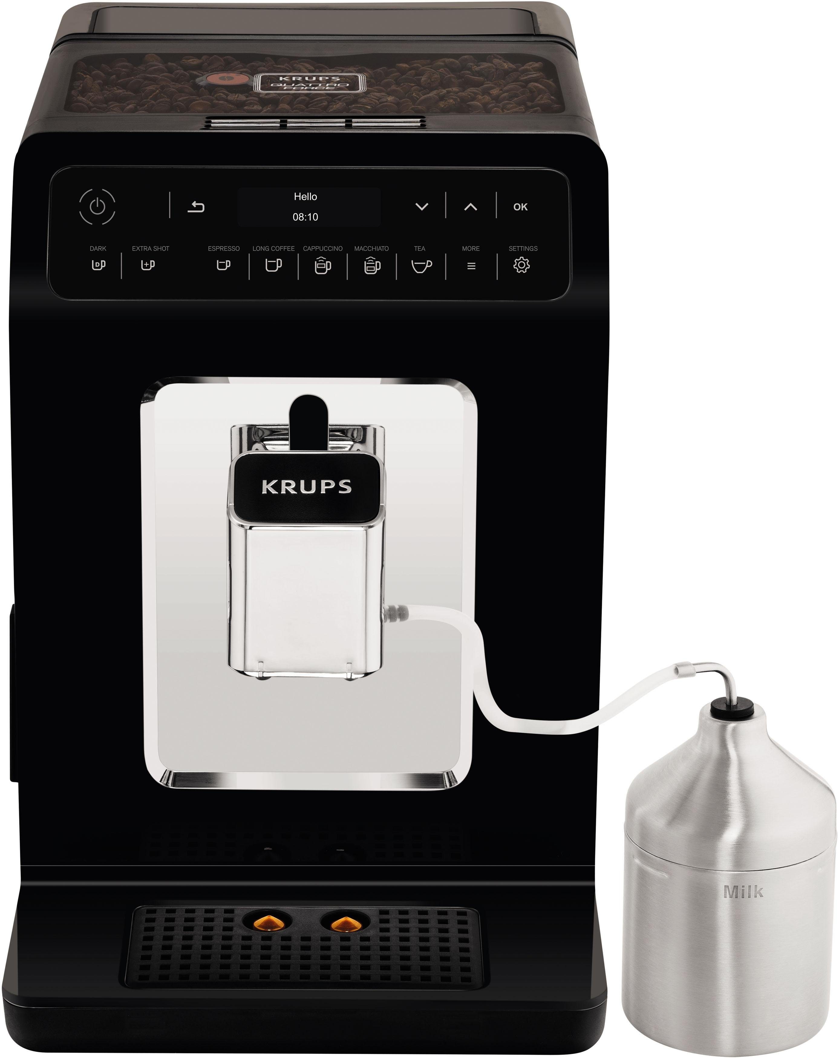 Krups Kaffeevollautomat EA8918 Evidence, OLED-Display, 12 Kaffee- und3 Tee-Variationen, 2-Tassen Funktion
