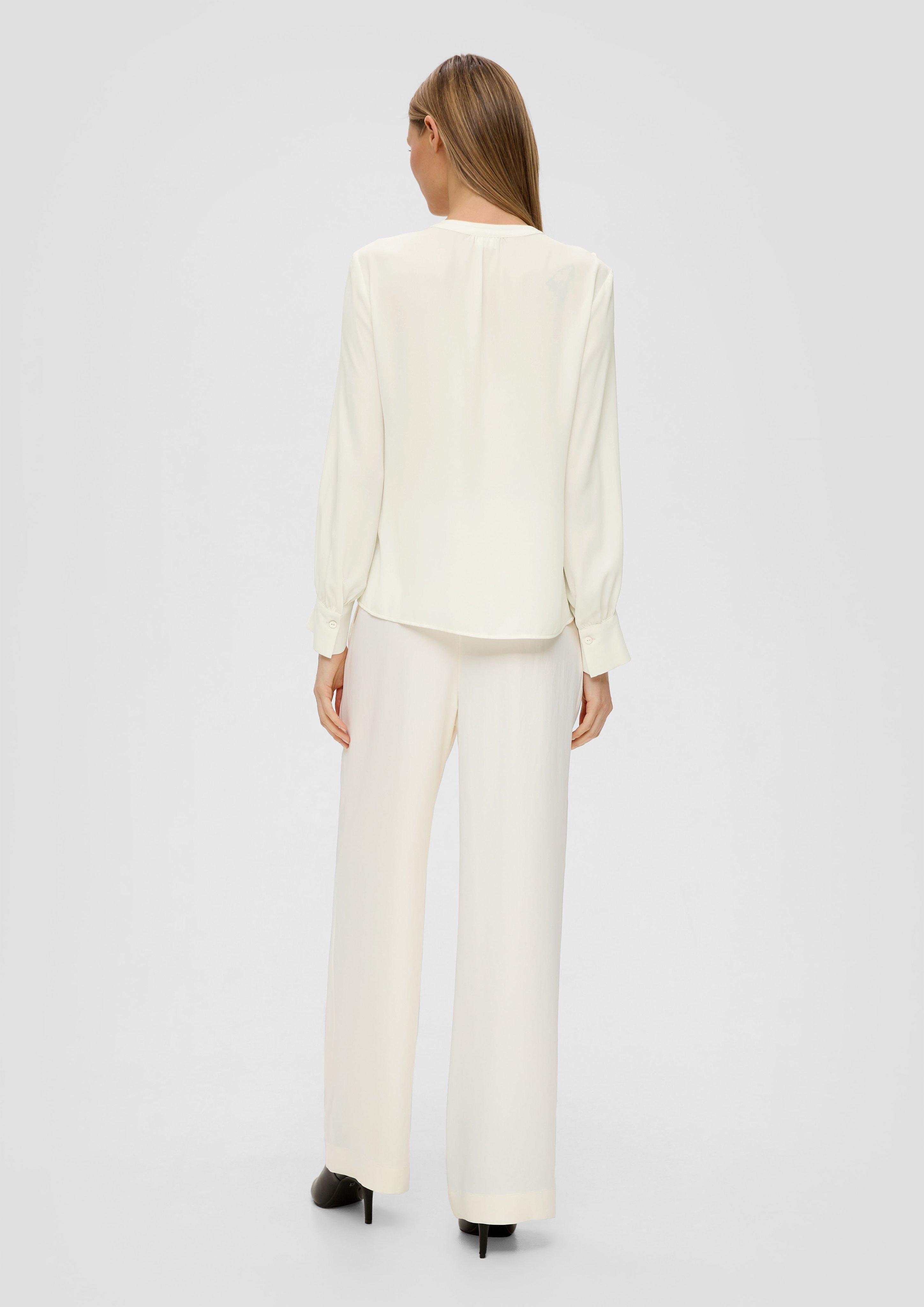 Crêpe-Bluse mit plissierten Volants  2139580-0700
