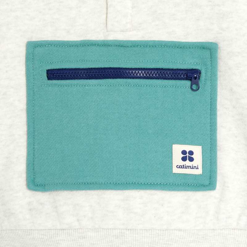 Sweat bébé garçon molleton colorblock gris Catimini