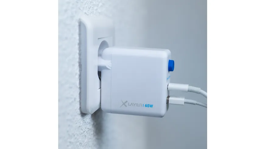 XLayer 65W Power Saver duales Ladegerät mit Strom-Stopp-Funktion White