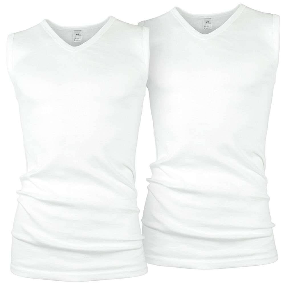 Black Snake Classic Weiß 2 Pack Herren V-Neck Muskelshirt