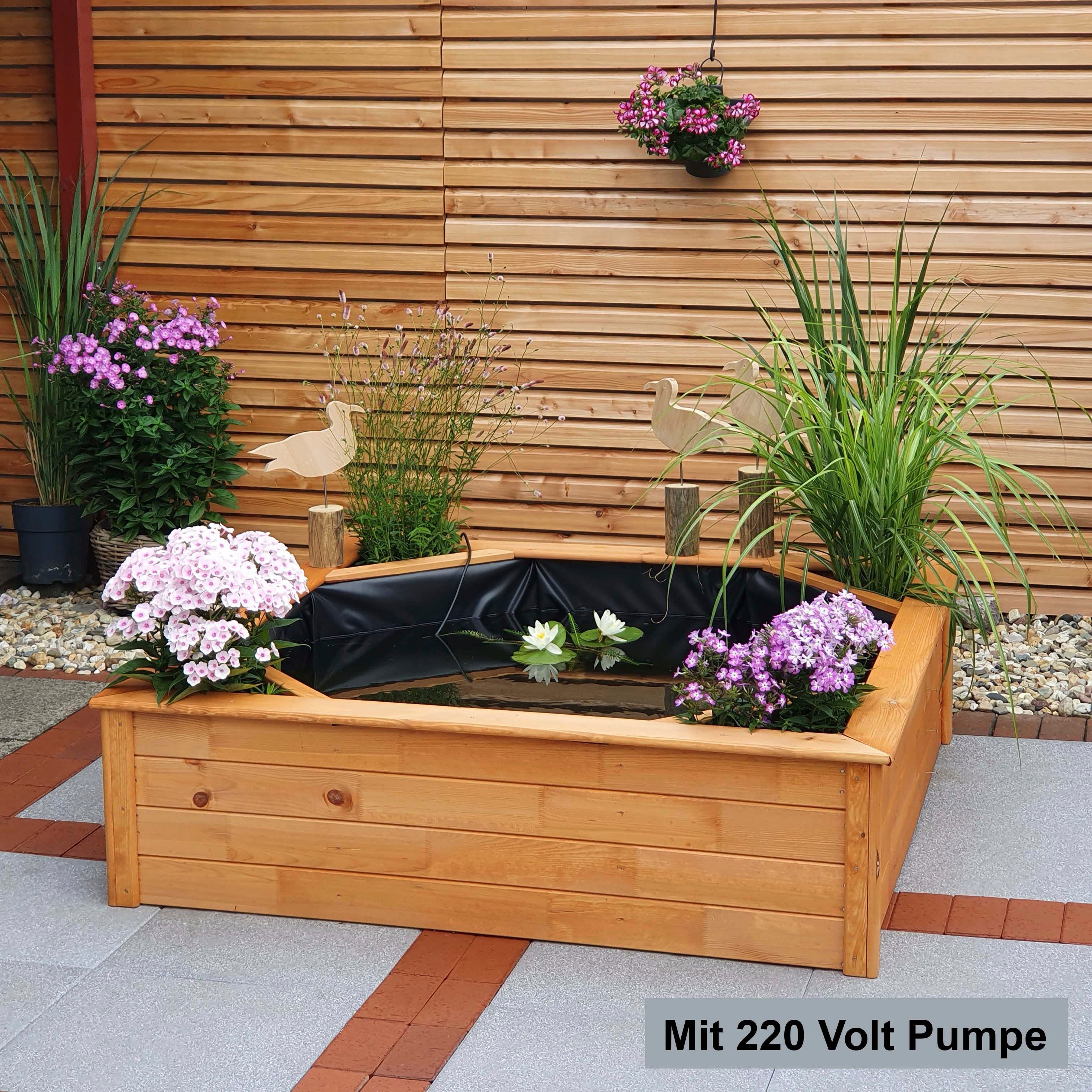 promadino Hochteich, BxTxH: 144x144x40 cm, 650 l, (Set), inkl. Pumpe