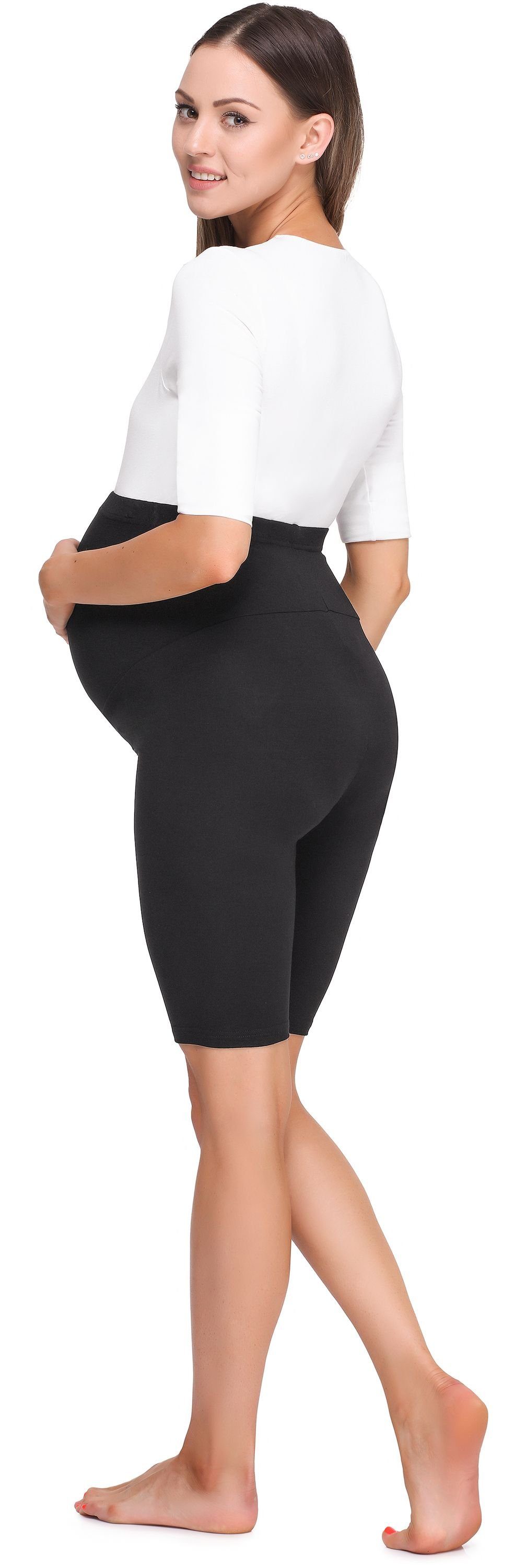 Be Mammy Umstandsleggings Damen Kurze Umstandsleggings BE20-259 (1-tlg) elastischer Bund