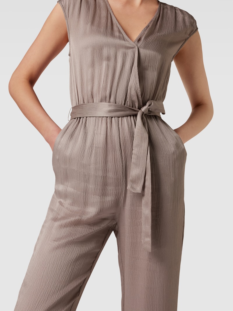 Jumpsuit mit Strukturmuster in mittelgrau