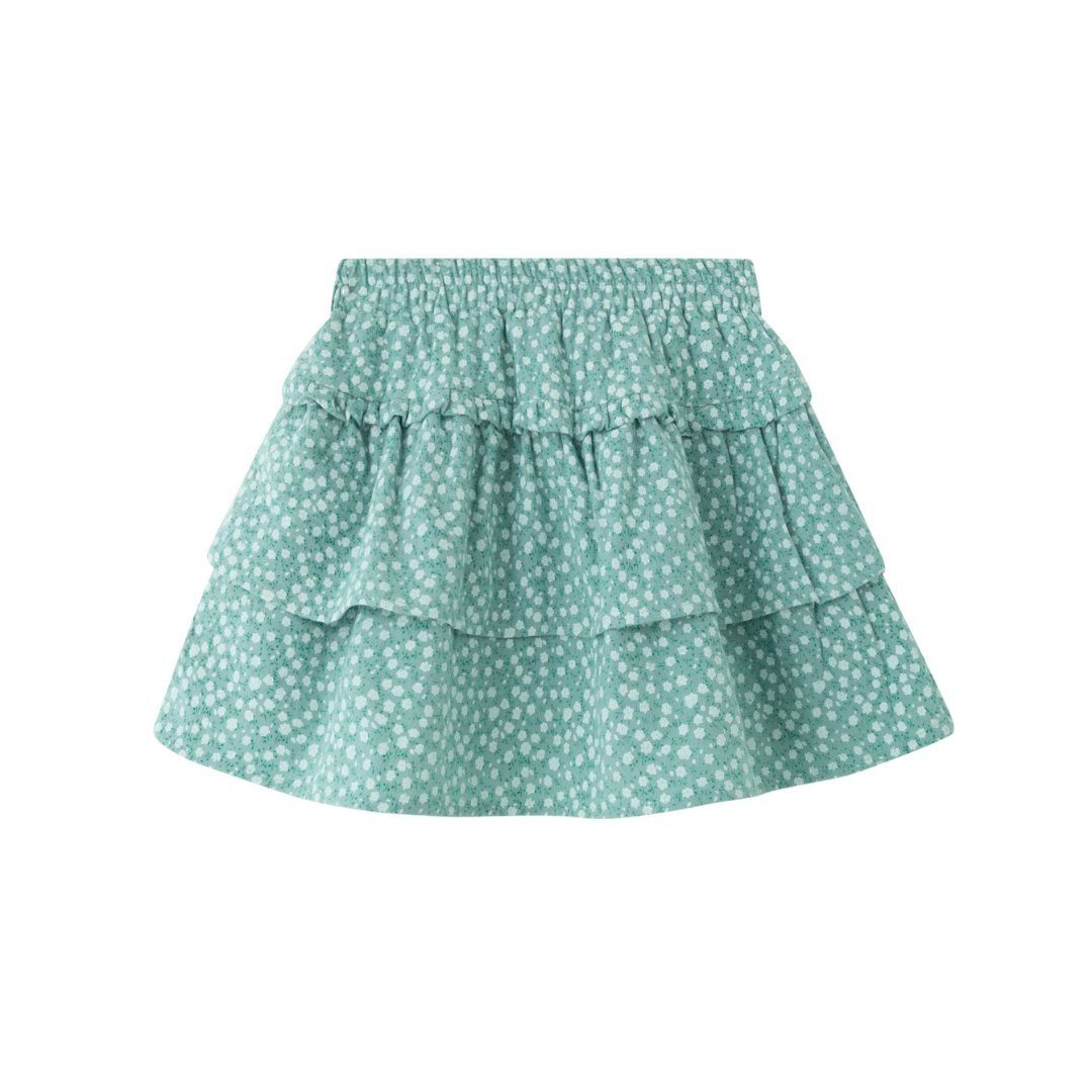 suebidou Midirock Mädchenrock aus Flanellstoff mit Liberty-Blumen mintgrün (116-tlg) lumen-Allover-Druck