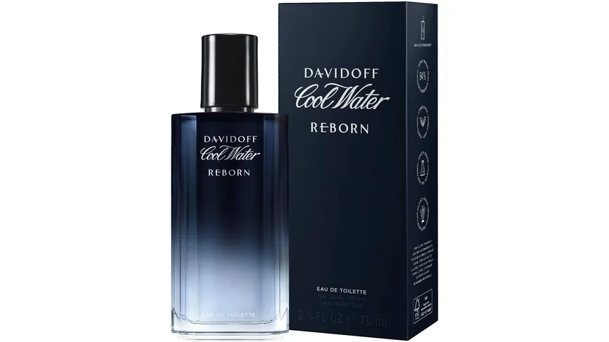 DAVIDOFF Cool Water Eau de Toilette Natural Spray For Him Reborn 75 ml