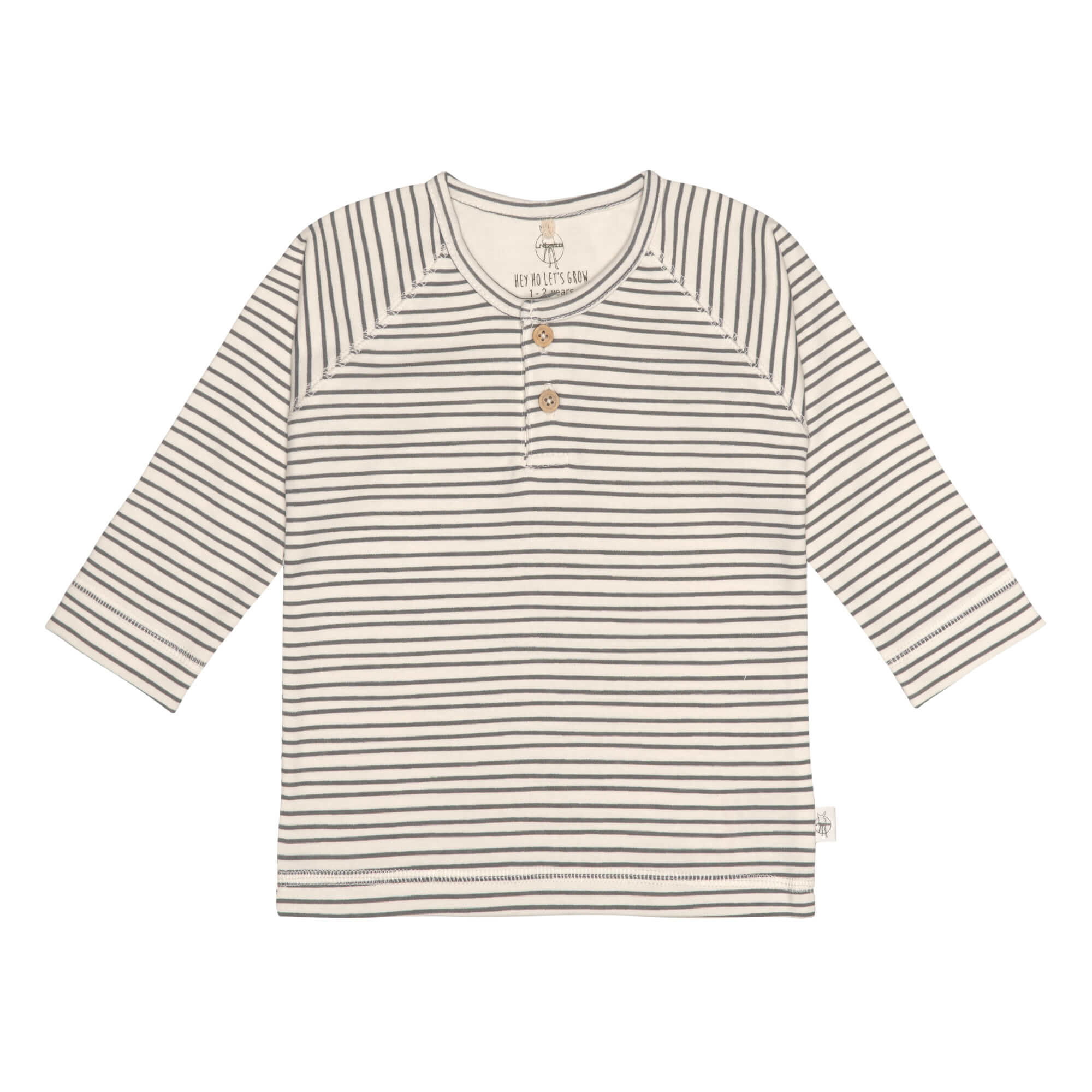 Baby Langarmshirts - Bio Baumwolle, Striped, Grau