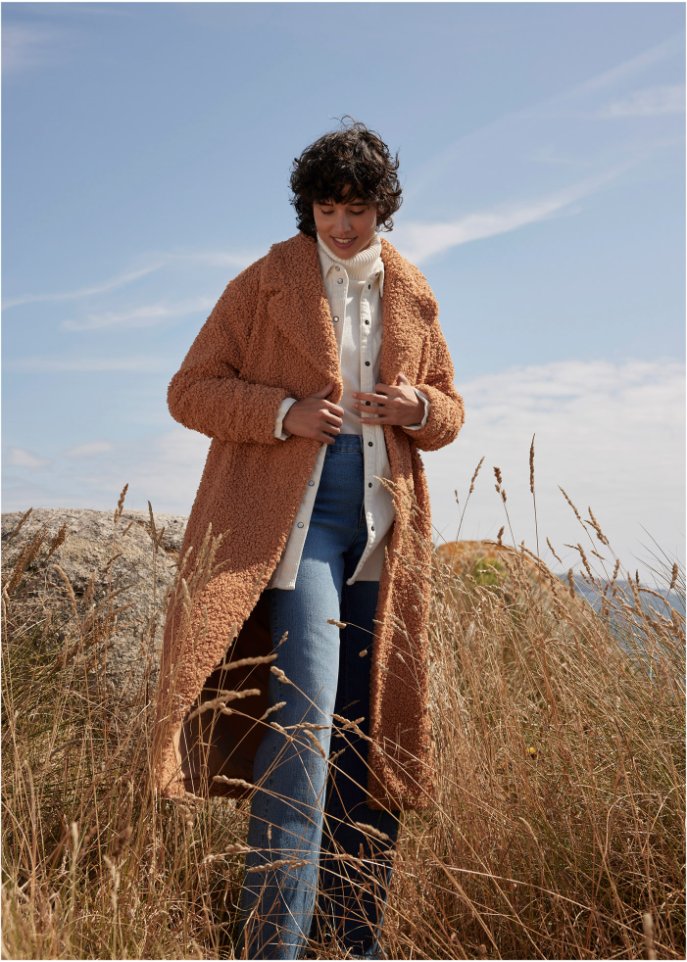 Mantel aus Teddyfleece