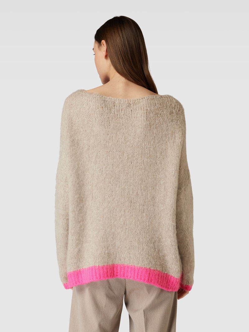 Strickpullover mit Motiv Modell 'HEART' in sand