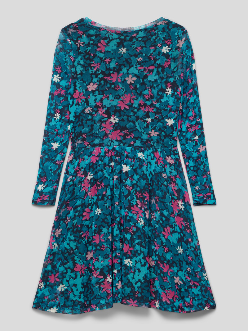 Minikleid mit floralem Muster in marineblau