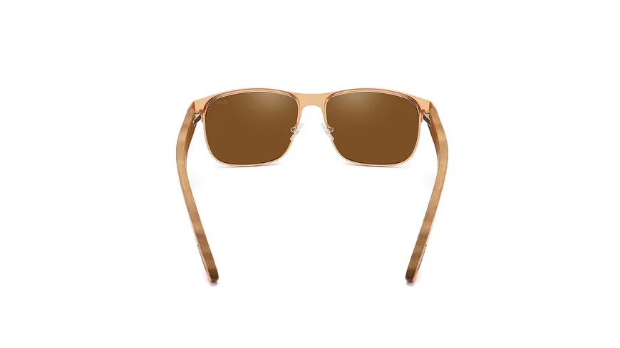 Caresse Brillenmode Sonnenbrille gold matt/zebrawood
