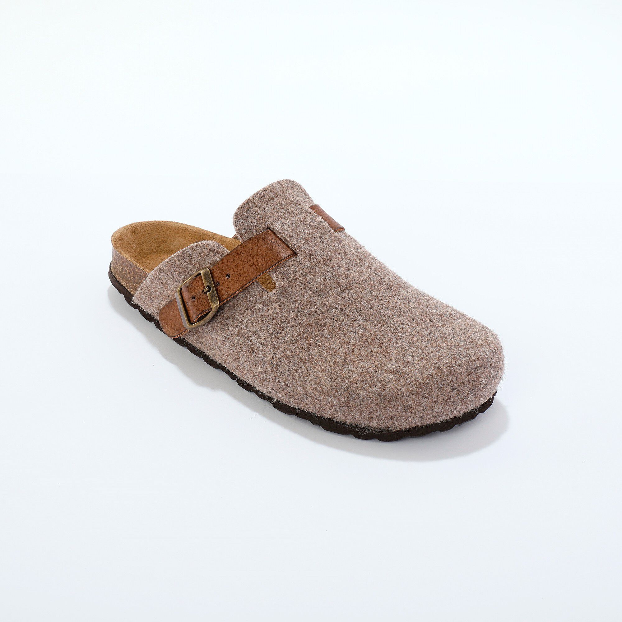 Mules sabot feutrine à boucle