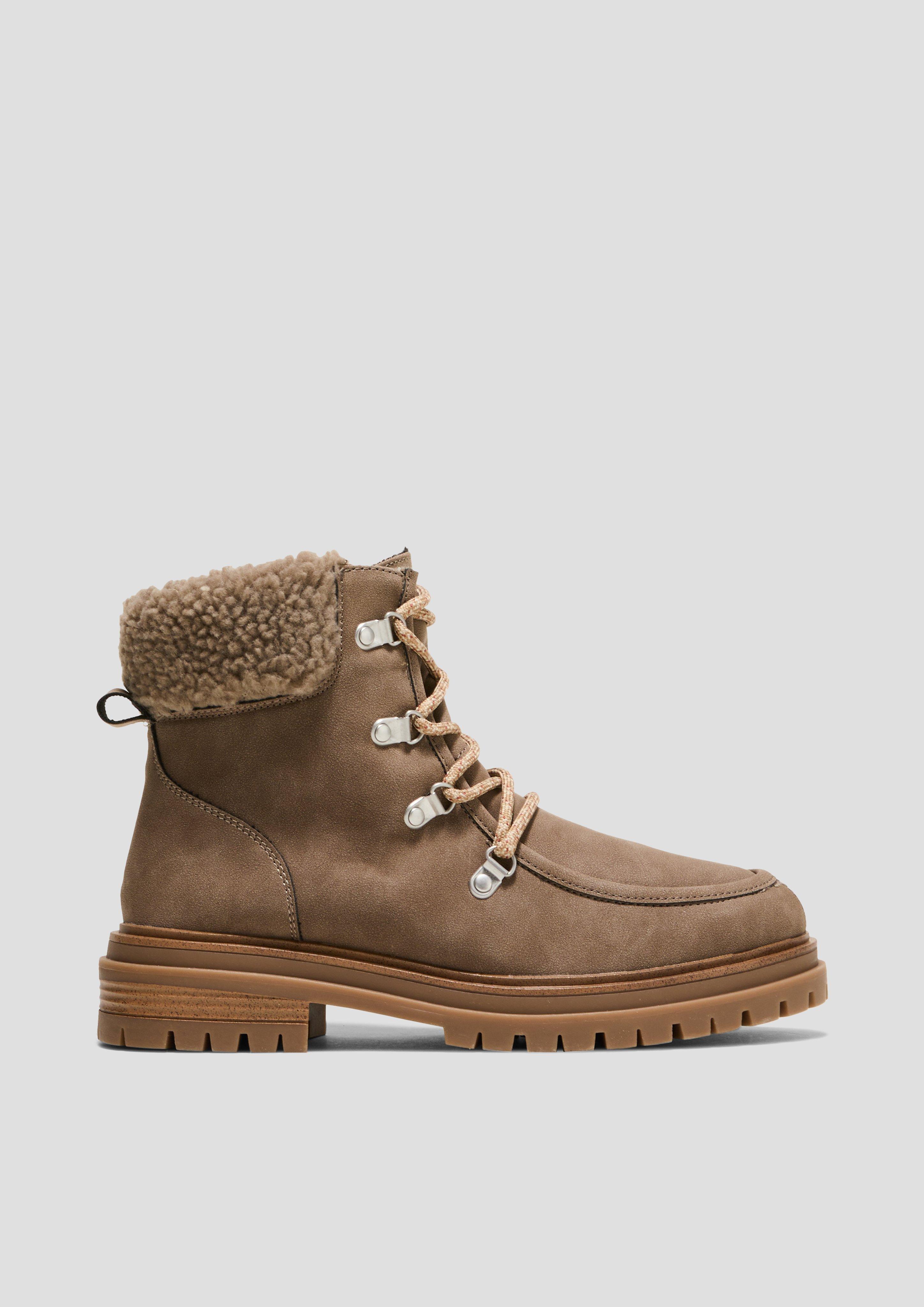 Gefütterte Stiefel in Veloursleder-Optik  6008539-341
