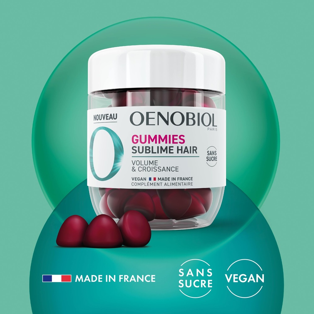 oenobiol Gummies Sublime Hair Volume & Croissance Complément alimentaire Cheveux