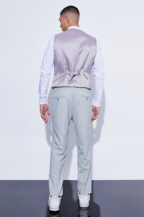 Slim-Fit Weste mit breiten Streifen