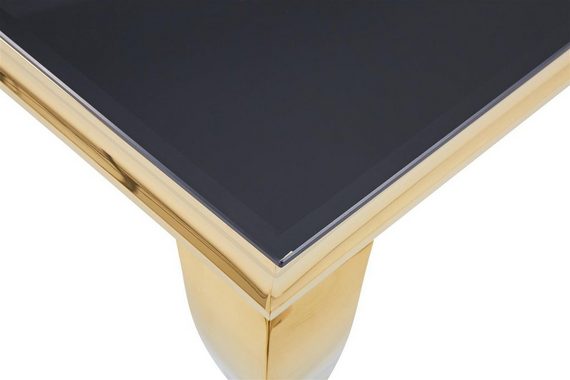HOOZ Couchtisch Couchtisch 115x65cm Goldoptik & Glas - schwarz