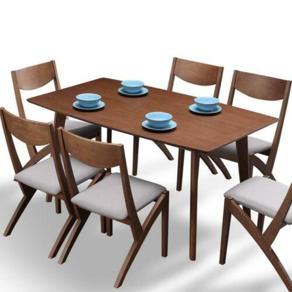 JVmoebel Esszimmer-Set, Ess Tisch + 4 Stühle Konferenz Tische Büro Holz Stuhl Set 150x85cm