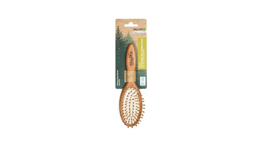 FALLER Haarbürste Buche, oval, klein, Holzstifte