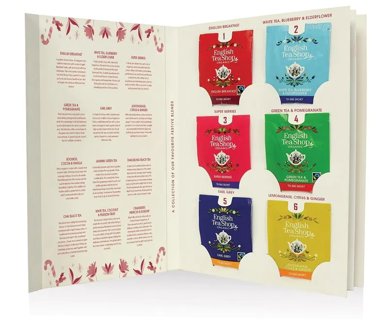 English Tea Shop Herbata Bio Book Style Advent kalendar