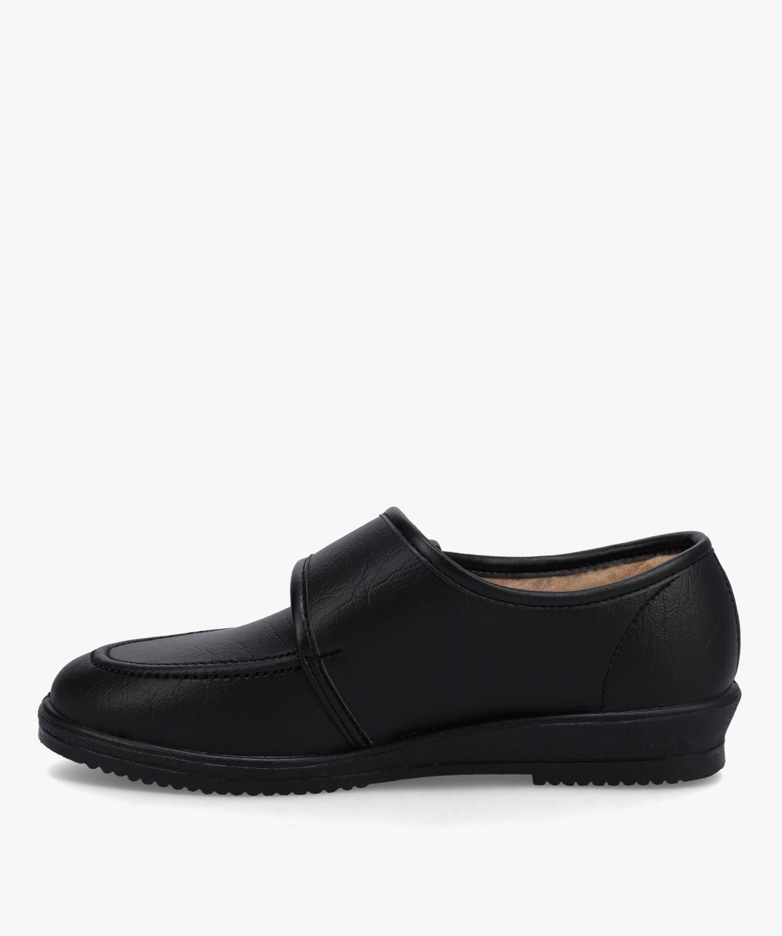 Derbies femme confort unis à doublure fourrée noir | GEMO